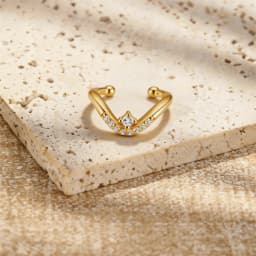 Aide S925 Sterling Silver Minimalist V-Shaped CZ Ear Cuff Exquisite No Piercing Ear Clip Perfect Birthday Gift for Her Jewelry