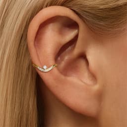 Aide S925 Sterling Silver Minimalist V-Shaped CZ Ear Cuff Exquisite No Piercing Ear Clip Perfect Birthday Gift for Her Jewelry