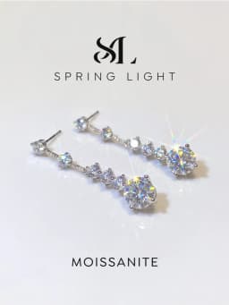 Fashion 1CT Moissanite Diamond Long Tassel Drop Earrings for Women Party High Quality Anniversary Wedding Luxury Jewelry