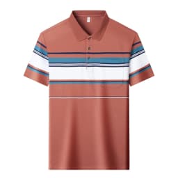 Fashion striped color blocked short sleeve polo shirt high-quality men's new comfort pocket T-shirt summer breathable casual top