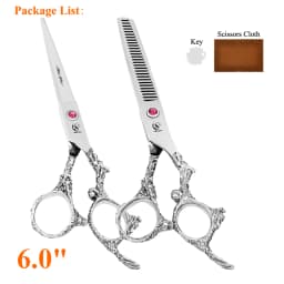 6 Inch Professional Hair Scissors Barbershop Hair Cutting Thinning Scissors Set JP440C Hairdressing Shears Salon Supplies A0111A