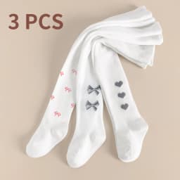 3 PCS Mid-Thickness Plain Baby Toddler Leggings Socks – Children Girl Kid Tights for All-Year Casual & Dressy Looks