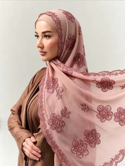 Embroidered Hijab Glitter Shimmer Shawl Muslim Head Scarf for Wedding Soft Satin Muslim Shawl Sparkly Sequin Scarf