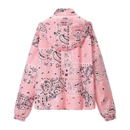 KLKXMYT Women Elegant Fashion Pink Print Jacket Long Sleeve Zipper Hooded Coat Spring Autumn Lady Trend Street Outwear