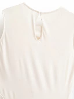Willshela Women Fashion Beige Pleated Asymmetrical Pullover Tops Vintage O-Neck Sleeveless Female Chic Lady Tank Tops