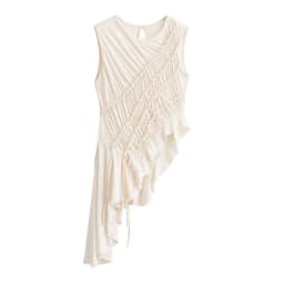 Willshela Women Fashion Beige Pleated Asymmetrical Pullover Tops Vintage O-Neck Sleeveless Female Chic Lady Tank Tops