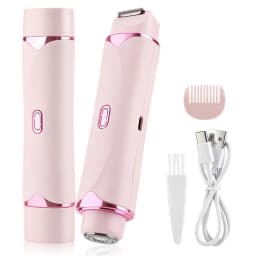 Women's 2-in-1 Dual-Head Electric Razor Painless Bikini Trimmer Wet/Dry Use Detachable Head for Ladies Hair Shaver