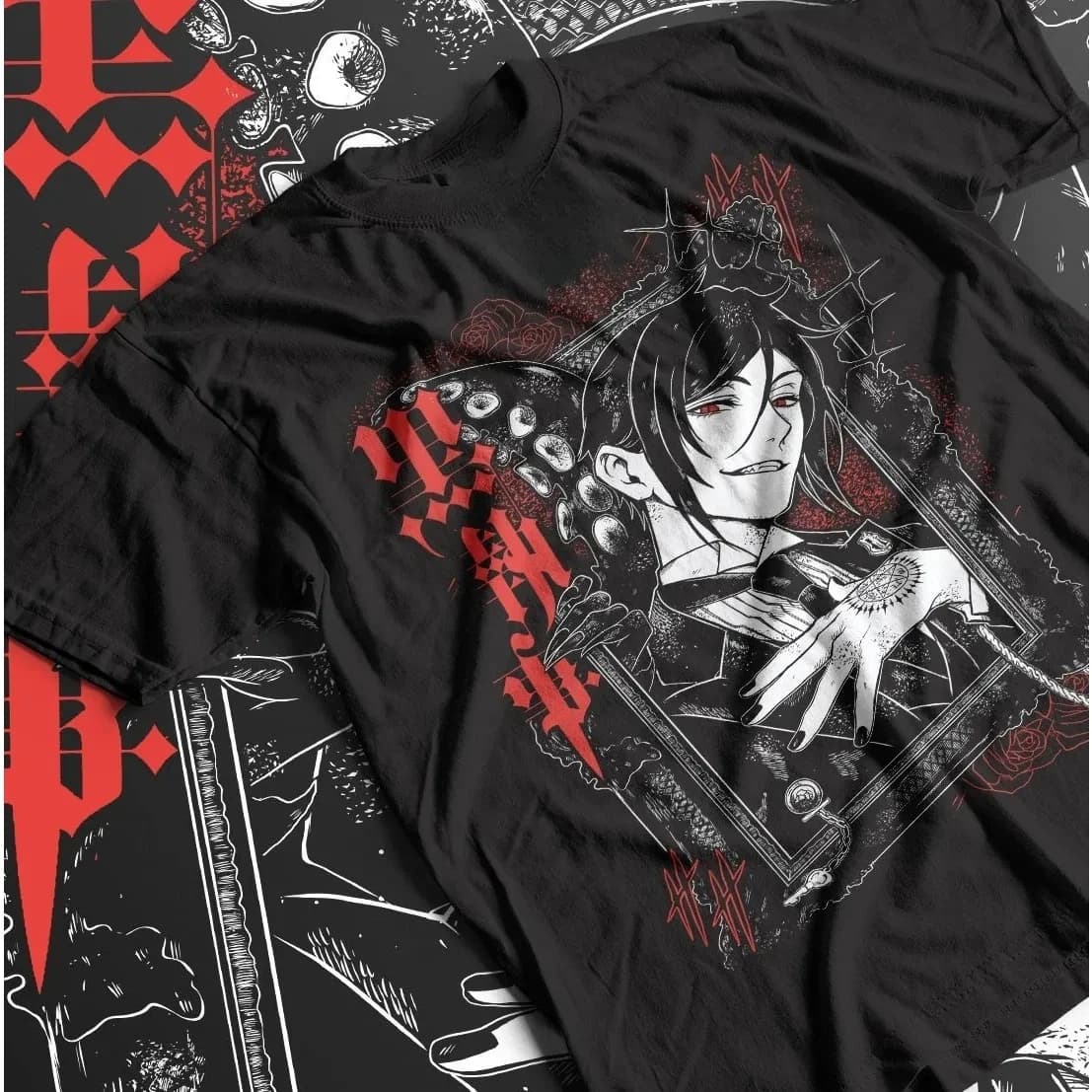 2026 Spring Sale: Black Butler T-Shirt, Ciel Phantomhive Sebastian Michaelis Gift Shirt, Women's Round Neck Short Sleeve
