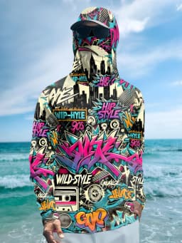 2026 Summer New Style Men's Long-Sleeved Shirt with 3D Letter Pattern Print for Comfortable Soft Breathable and Sporty Wear