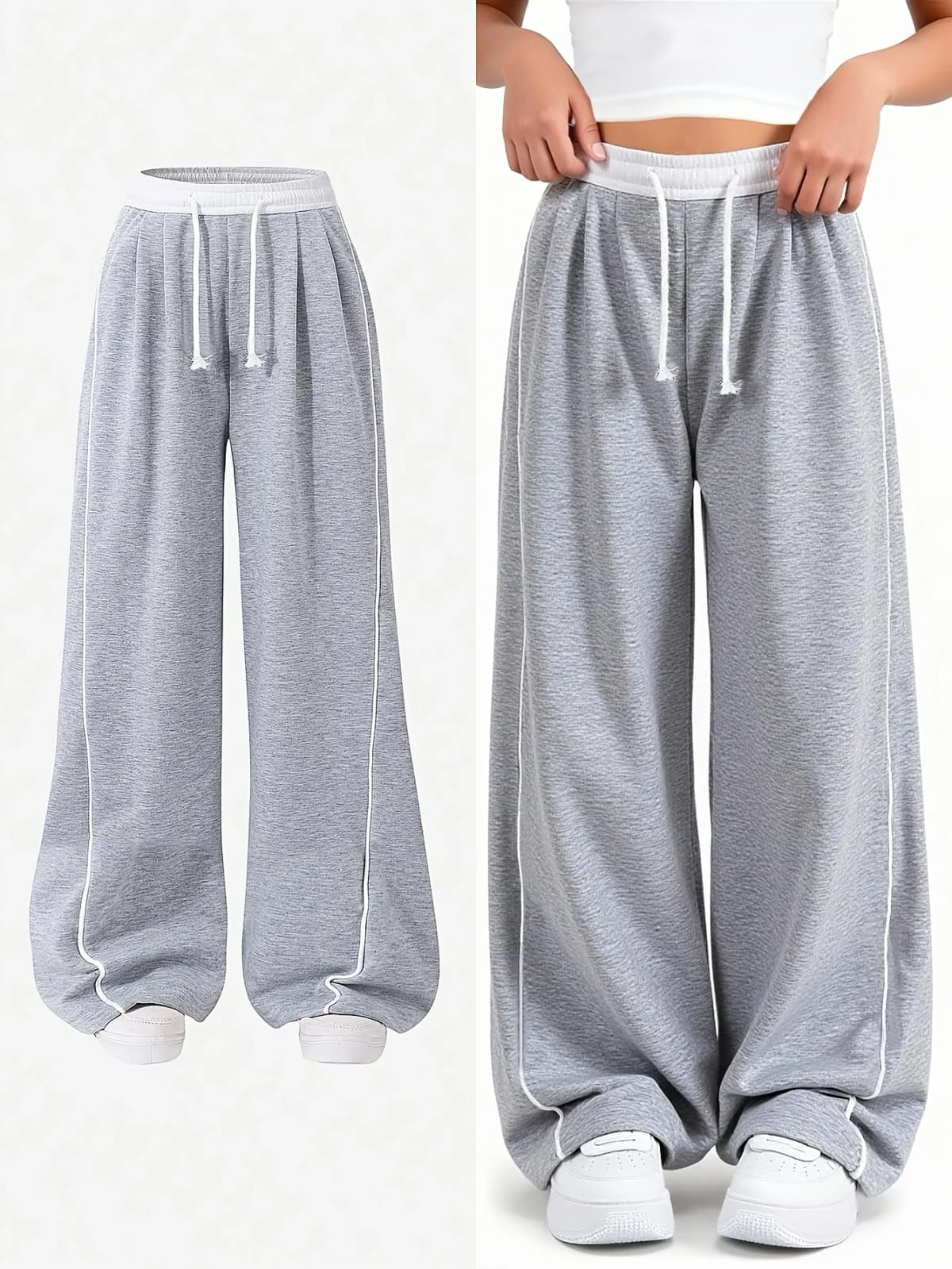 Summer New Style Loose Casual Sports Pants for Teenage Girls, Solid Color Fashionable Loose Casual Pants Suitable for Children Aged 5-13, Versatile Clothing for Home, School, and Outings