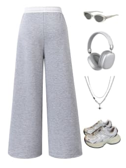 Summer New Style Loose Casual Sports Pants for Teenage Girls, Solid Color Fashionable Loose Casual Pants Suitable for Children Aged 5-13, Versatile Clothing for Home, School, and Outings