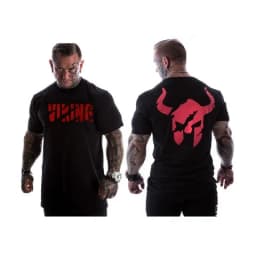 2026 GYM American Muscle Fitness Short Sleeve Men's Printed T-shirt Round Neck Loose Large Size Trend Slim Brother Short Sleeve
