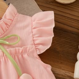 Baby Girl Dress Summer Cotton Solid Color Tulip Bow Baby Dresses Cute Casual Beach Baby Girl Clothing