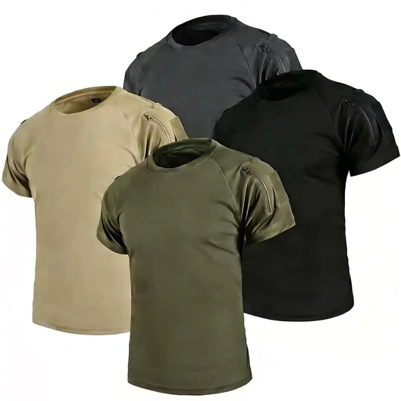 Men's Summer T-Shirt Camping Hiking Trekking Tops Running Climbing Gym Breathable Pullover Casual Cargo Training Quick Dry Shirt