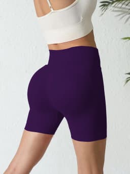 Seamless Women's Gym Yoga Exercise Pants High Waist Peach Hip Solid Color Tight Sexy Shorts Fitness Leggings