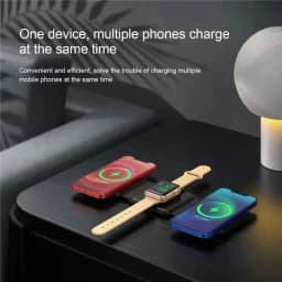 3 In 1 Magnetic Portable Wireless Charger Pad for iPhone 16 15 14 13 12 Pro Max Apple Watch AirPods Fast Charging Dock Station