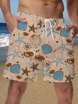 3d Printed Hawaiian Printed Men's Swimsuit Fish Shaped Hawaiian Shorts Men's Summer Swim Shorts Casual Shorts 2026