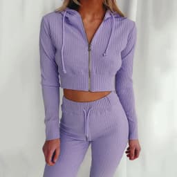 Women's Slim Fit Hooded Long Sleeve Waist Suit Casual Sports Zipper Trendy Fashion 2026