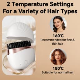 Mini Straightener USB Rechargeable Hair Straightener Brush - Anti-Scald Shell, Cordless Straightening Comb for Smooth Hairstyle