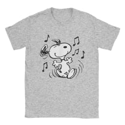 Casual Peanuts Snoopy Dancing T Shirt For Men Women Round Neck Short Sleeve Top Tee Cotton Summer Tops