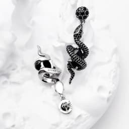 Drop Earrings Black Snake with Stone Vintage Gift For Women High Quality Real 925 Sterling Silver Fine Jewelry