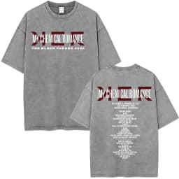 Rock Band My Chemical Romance Washed T-shirt The Black Parade 2026 Tour T-shirts Men's Clothing Gothic Loose T Shirts Streetwear