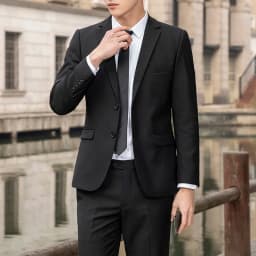 Suit Men's Casual Formal Business Gentleman Solid Color (Blazer+Trousers) Hosting Four Seasons Slimming Wedding Fashion Suit