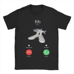 Fih Meme Fish Calling Shirt Misspelled Fih Is Calling Women Crew Neck Pure Short Sleeve Tee Harajuku Sleeve Aesthetic Clothes