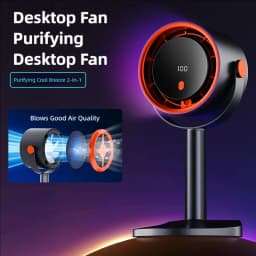 TINSOL New Bladeless Turbine Electric Fan, Portable Outdoor Camping Fan, with Timer Function, Suitable for Office and Home Use