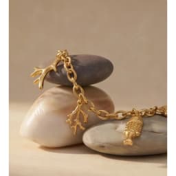 Yhpup Ocean Style Stainless Steel Chain Fish Shell Drop Bracelet Bangle 16K Golden PVD Plated Waterproof Summer Trendy Jewelry
