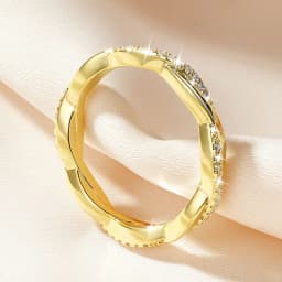 Lnngy Moissanite Twisted Engagement Ring for Women 14K Gold Filled Eternity Wedding Rings Sparkling Finger Jewelry Gift
