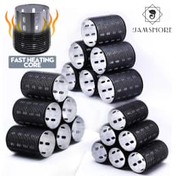 6pcs/set Aluminum Core Hair Rollers Fast Heat Self-Grip Light Thermal Ceramic Volume Styling Round Barrel Curler Black 60mm 1948