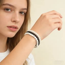 6mm White Jade Natural Stone Beads Bracelet for Women 3 Pcs/Set Howlite Obsidian Jewelry Set Minimalist Style Gift Bundle Sale