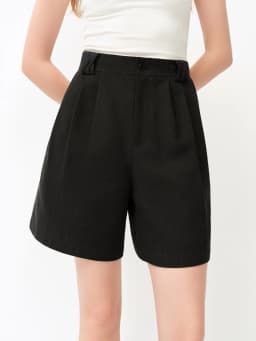 FSLE 2026 Summer Women's Linen Blend Classic Casual Shorts - Solid Color Regular Fit Versatile Bottom for Office and Daily Wear