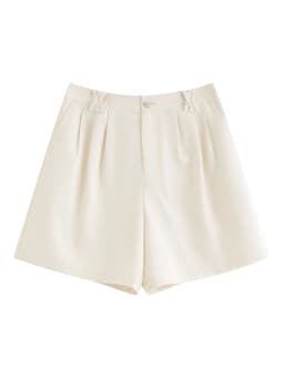 FSLE 2026 Summer Women's Linen Blend Classic Casual Shorts - Solid Color Regular Fit Versatile Bottom for Office and Daily Wear