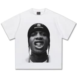 Asap Rockys Graphic T-Shirt Unisex Oversized Hip Hop Casual Cotton Short Sleeve Streetwear Fashion Top for Men Women Daily Wear