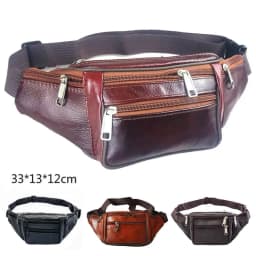 Men's Waist Pack PU Leather Bag Waist Belt Bag Male Artificial Leather Fanny Pack Fashion Luxury Small Shoulder Bags For Men