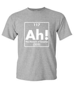 S-5XL Ah The Element Of Surprise | Mens Graphic T-Shirts Funny | Cool Graphic Tees Men Vintage | Novelty Sarcastic Funny T Shirt