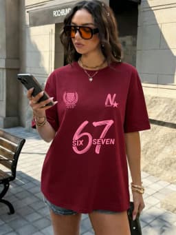 Six Seven 67 Printing T-Shirts Cotton Womens Summer Oversized Tops Soft Comfortable Short Sleeve T Shirts Casual O-Neck Clothes