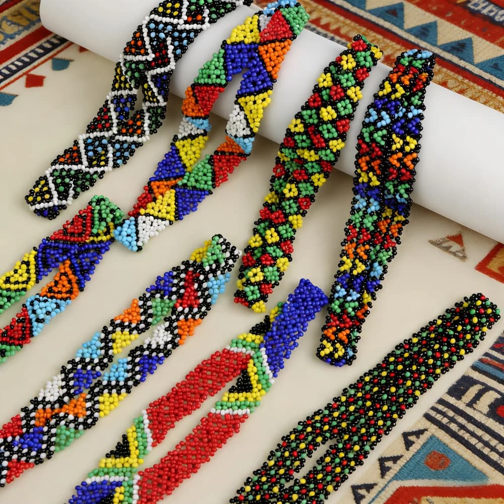 5/10Pcs/Lot Fashion Elegant Charm Ethnic Resin Beads Multicolor Elastic Necklaces For Women Boho Multilayer Jewelry Party Gifts