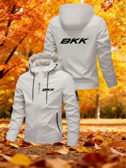 Men'S Hooded Jacket BKK Large Letter Print Hooded Jacket Suitable For Hiking And Mountain Climbing、Fishing And Camping