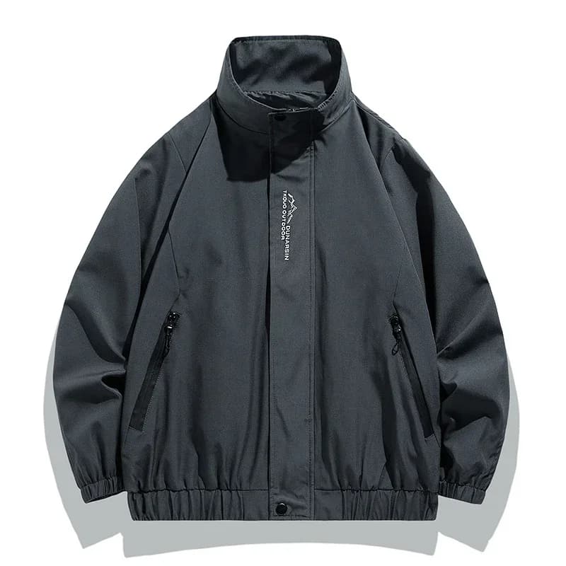 Spring Autumn New Baseball Collar Short Loose Solid Color Jacket Men Business Casual Thin Coat Trend Windbreaker Zipper Jacket