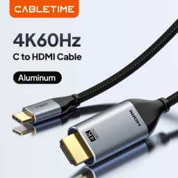 CABLETIME Type C HDMI Cable 4K 60Hz USB C to HDMI Thunderbolt 3 for Samsung Huawei MacBook Pro Air iPhone 17 16 C to HDMI