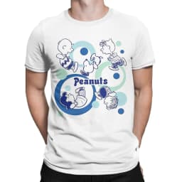 Snoopy Charlie Moonlit Cycling T Shirts for Men Women Cotton Vintage T-Shirt Round Neck Tee Shirt Short Sleeve Clothing