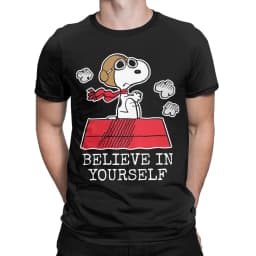 Snoopy Charlie Moonlit Cycling T Shirts for Men Women Cotton Vintage T-Shirt Round Neck Tee Shirt Short Sleeve Clothing