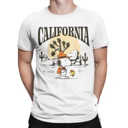 Snoopy Charlie Moonlit Cycling T Shirts for Men Women Cotton Vintage T-Shirt Round Neck Tee Shirt Short Sleeve Clothing