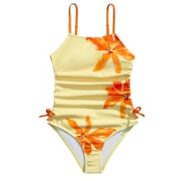 2026 Teen Girls' One Piece Swimsuit with Flower Print Cute Baby Girl's Swimwear For Vacation and Outings Junior Bathing Suit