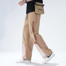 Men's Ice Silk Anti-Mosquito Pants Mesh Breathable Casual Trousers Loose Fit Elastic Waist Drawstring Summer Streetwear Quick Dr