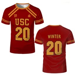 All For the Game The Foxhole Court Lacrosse Hockey Jersey USC Trojans Cosplay Uniform Men's Breathable Sports T-shirt Kids Tops