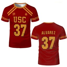 All For the Game The Foxhole Court Lacrosse Hockey Jersey USC Trojans Cosplay Uniform Men's Breathable Sports T-shirt Kids Tops